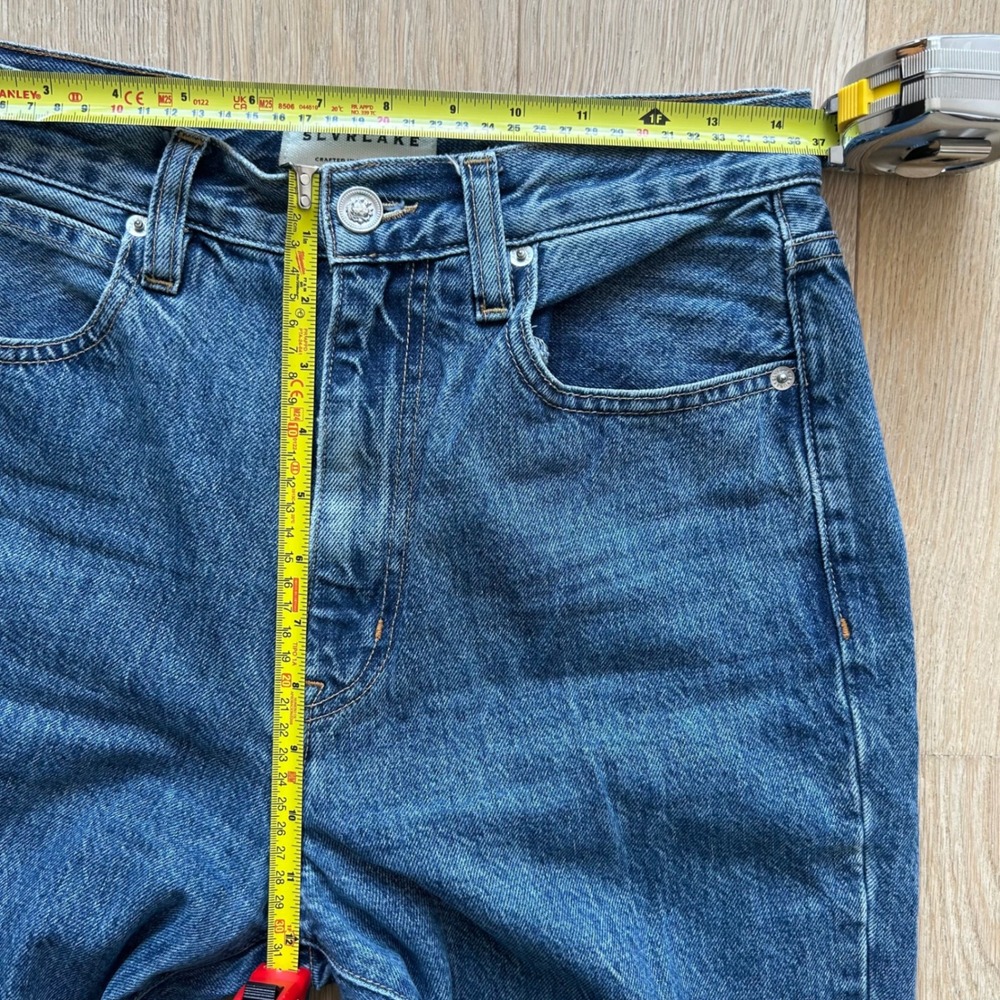 SLVRLAKE London Jeans 28 Born to Run High Rise Straight Leg Premium Denim USA - Picture 6 of 14